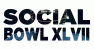 Words "Social Bowl XLVII" with football player background