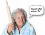 Angry Old Lady with Rolling Pin