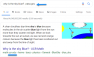 Screenshot of Google search results for the query "why is the sky blue?" excluding nasa.gov showing that a physicist at UC Riverside is also being considered for the featured snippet