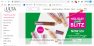 Screenshot of Ulta.com homepage with red arrow pointing to the checkout bag image in the top right of the navigation
