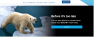 Screenshot of the Environmental Defense Fund's hero image of a polar bear walking on thinning ice