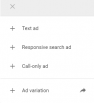 Screenshot of the ads tab in Google Ads