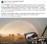 Screenshot of a Facebook post by Reed Timmer Extreme Meteorologist sponsored by the brand Flex Seal. There is a video included that shows a car driving on a road with the side mirror taped up and a rainbow down the road.